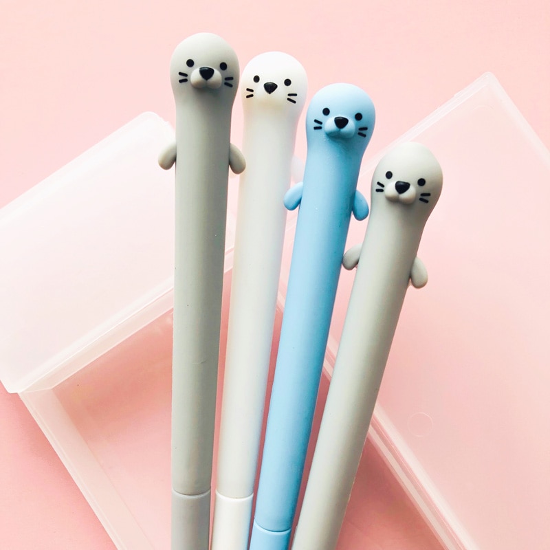 1X Cute Otter Silicone Gel Pen Rollerball Pen School Office Supply Student Stationery Writing Signing Tool Black Ink 0.5mm