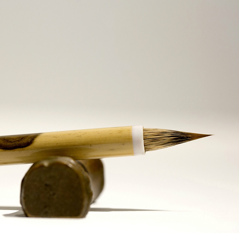 1pcs Chinese Painting Writing Brush Rabbit & Weasel Hairs Small Regular Script Calligraphy Handwriting Practice Craft Supply