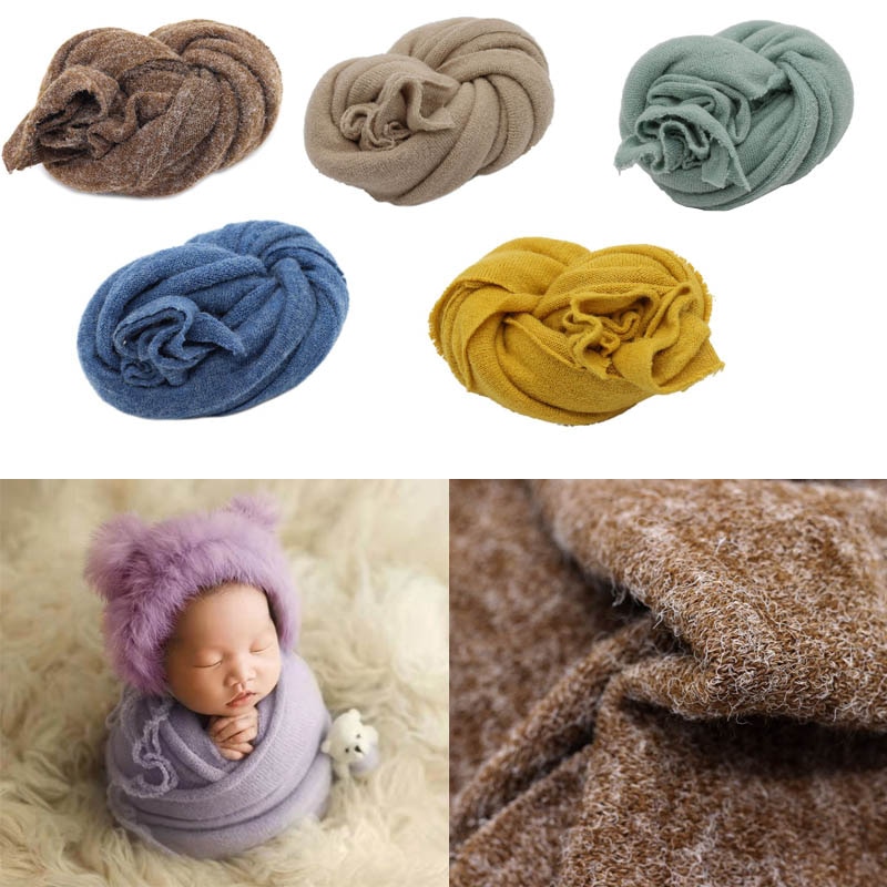 Newborn Stretch Swaddle Wrap Infant Photography Props Baby Solid Color Soft Shooting Accessories