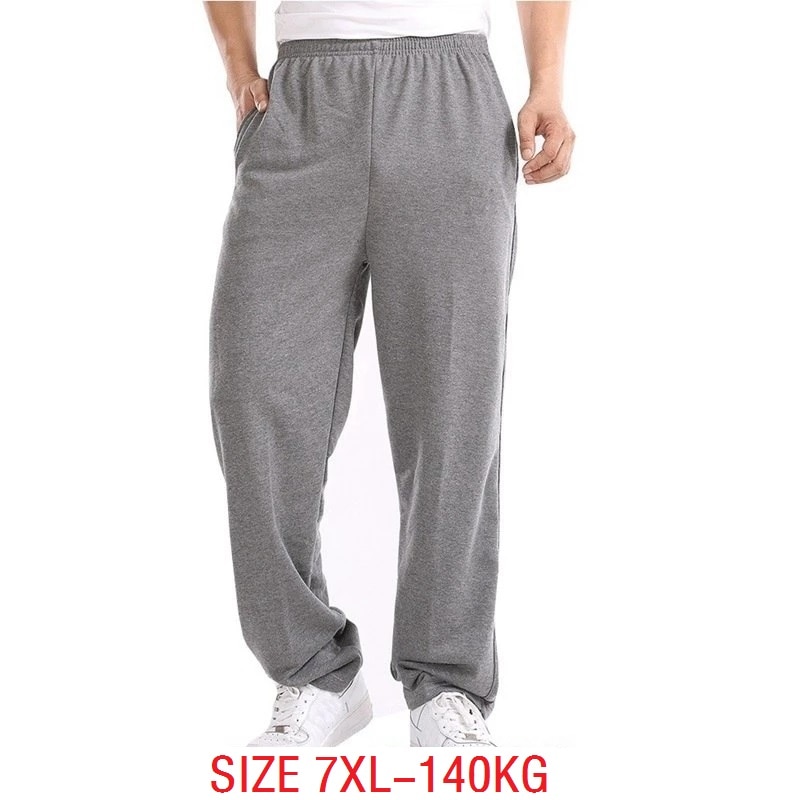 spring summer Men sports Pants plus size 7XL 140KG High Elasticity Pants Casual simple Fitness Pants Straight Trouser 48 50 54