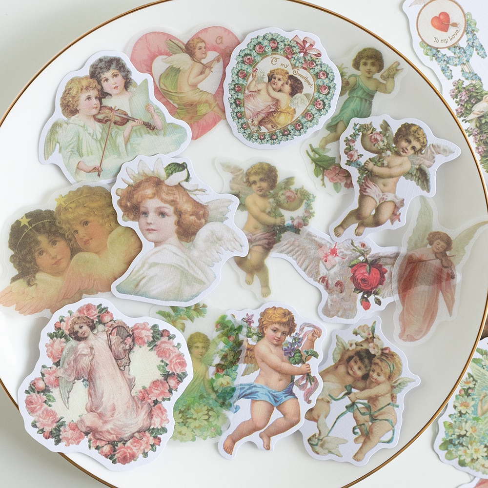 40 pcs/1lot kawaii Stationery Stickers angel Diary Planner junk journal Decorative Scrapbooking DIY Craft Stickers