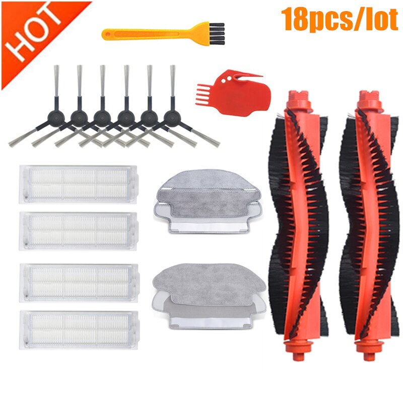 Main Brush Hepa Filter Side Brush Mop Cloth for xiaomi STYJ02YM vacuum cleaner parts Conga 3490 Viomi V2 PRO V-RVCLM21B parts