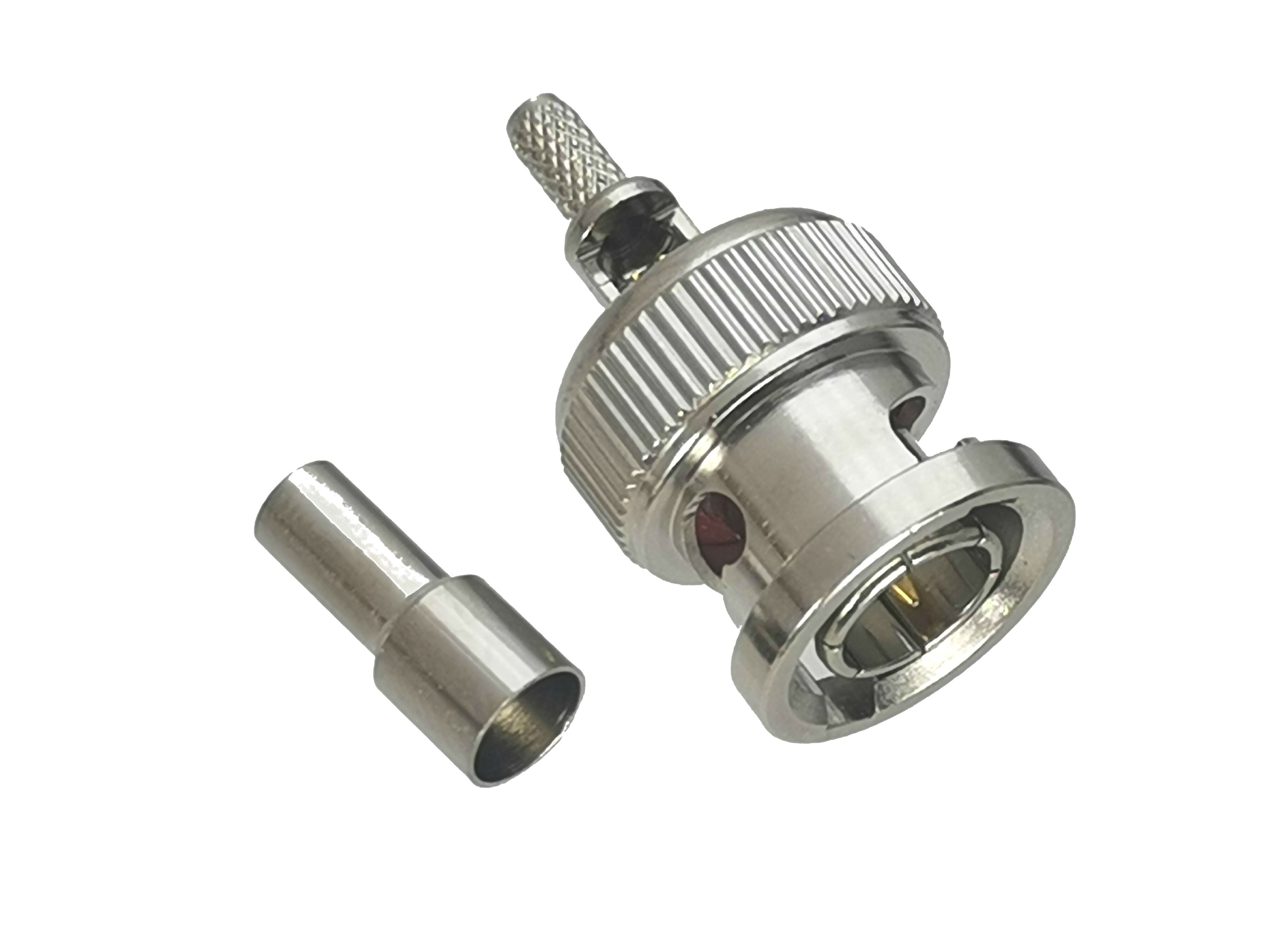 1Pcs Connector BNC Male plug Window Crimp For RG316 RG174 LMR100 Cable 75ohm RF Adapter Coaxial High Quanlity