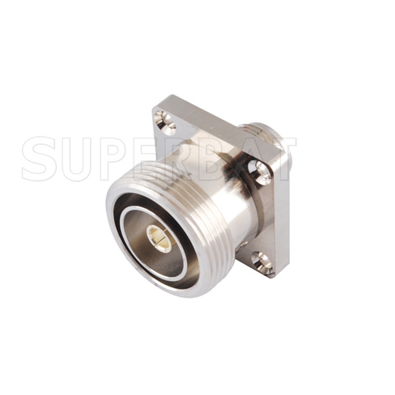 Superbat N-7/16 DIN Adapter N Female to DIN 7/16 Jack with Flange Straight RF Coaxial Connector