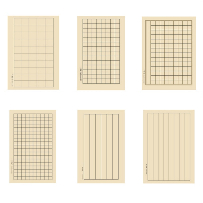 Beginner Calligraphy Rice Paper with Grids Chinese Half Ripe Calligraphy Xuan Paper Daily Brush Practice Papel Arroz Rijstpapier