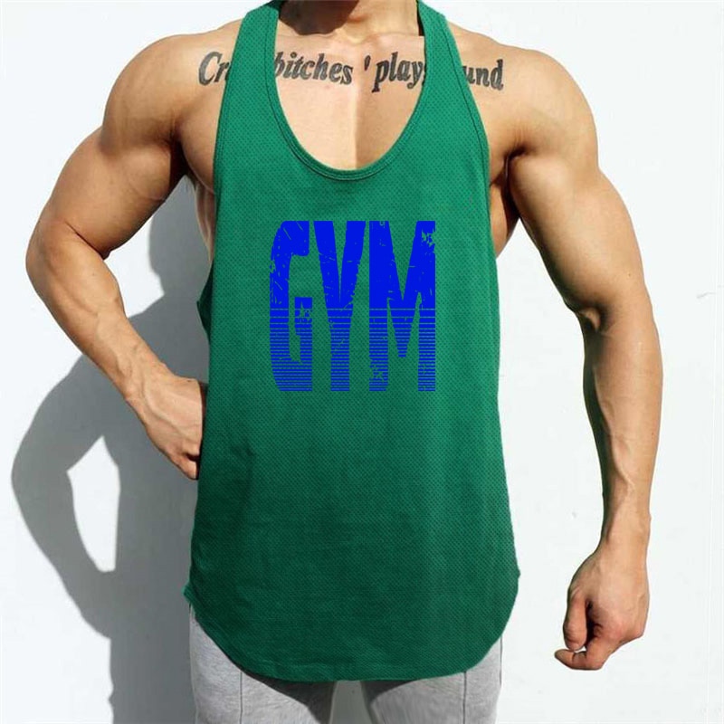 New Men's Tank Top Muscle Singlets Mesh Quick Dry Gym Clothing Bodybuilding Sleeveless Fitness Vest Sport Workout Man Under