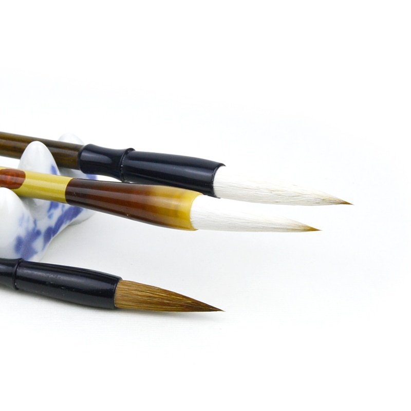 3pcs Traditional Chinese Multiple Hair SM/L Regular Script Writing Brush for Calligraphy Beginner Painting Practice