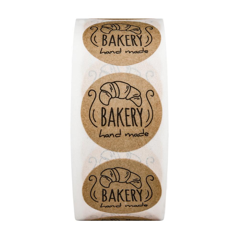 100-500pcs Kraft Paper Hand Made Stickers "bakery" Scrapbooking For Cookie Boxes Seal Labels Sticker Cute Stationery