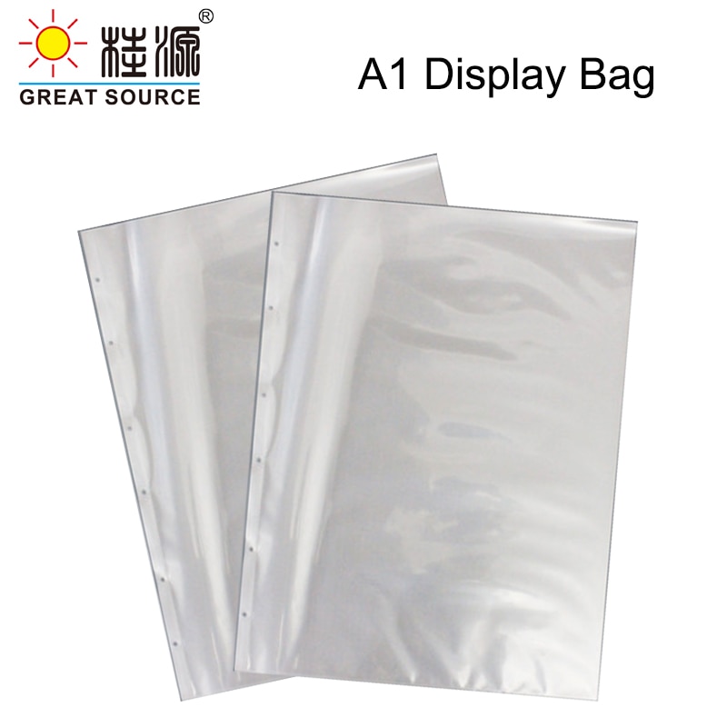 MQQA1Presentation Bag A1 Binder File Bag Poly-Punched Pocket 8 Holes For A1 Ring Binder FolderW610*H845mm(24.02"*33.27&quot