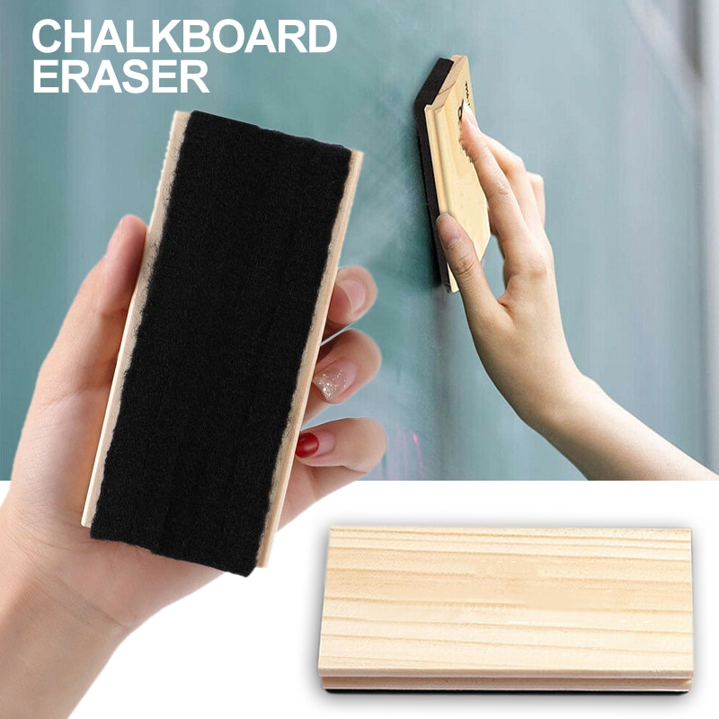 1PC Chalkboard Eraser Rectangular Pine Wool Felt Cleaner Teaching Classroom Blackboard Whiteboard Eraser School Office Supplies