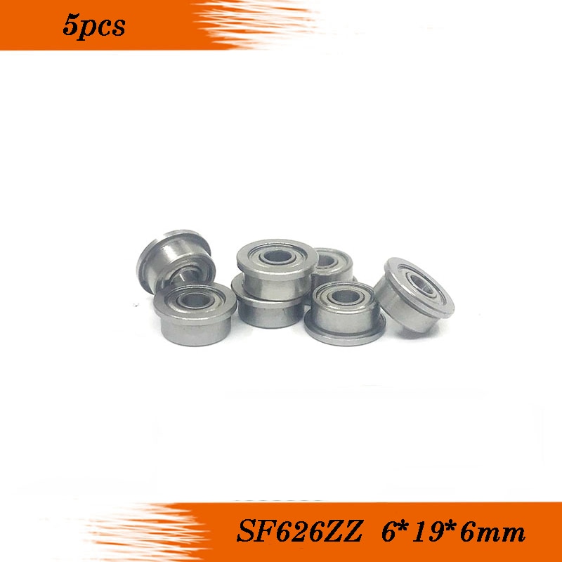 High quality 5 PCS SF626ZZ Bearings F626ZZ Stainless Steel Flanged Bearings SF626-2Z