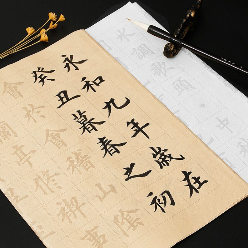40sheets Chinese Brush Calligraphy Practice Copybooks Chinese Ou Style Regular Script Poem Heart Sutra Copybooks for Beginner