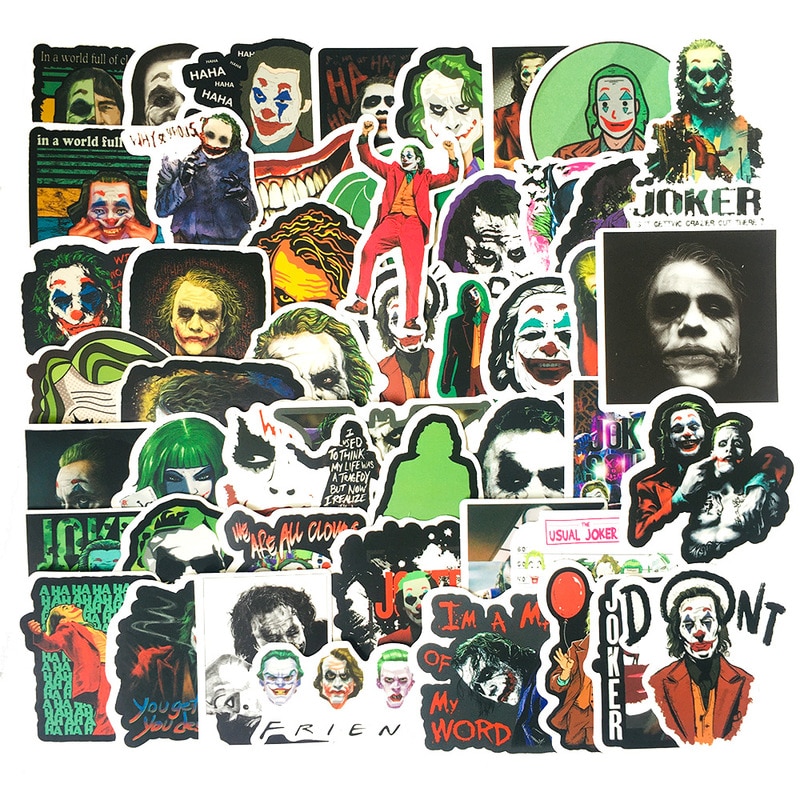 10/50pcs Waterproof Cool Movie The Joker Stickers Skateboard Suitcase Guitar Motorcycle Funny GraffitiF DIY Sticker Kids Toys