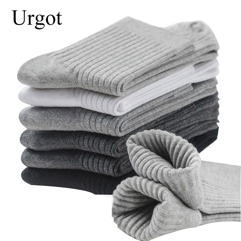 Urgot 3 Pairs Men Quality Socks Genuine Nano Silver Deodorant Long Tube Men's Socks Male Combed Cotton Meias Calcetines Hom