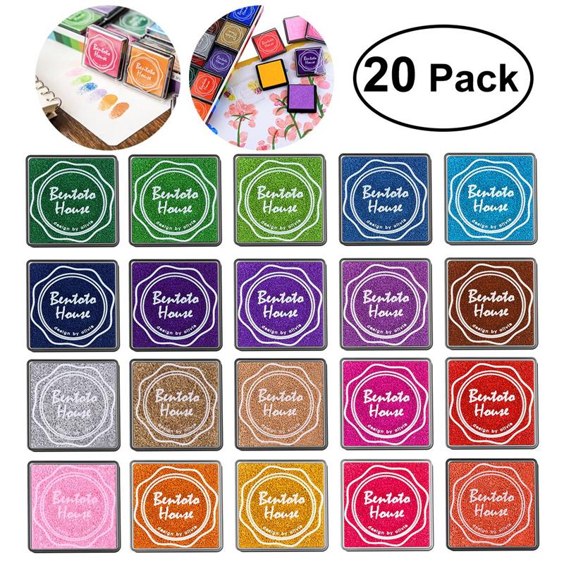 20pcs Multi-colored Giant Ink Pads Stamp Pads for DIY Craft Scrapbooking Finger Paint Ink Pad Set