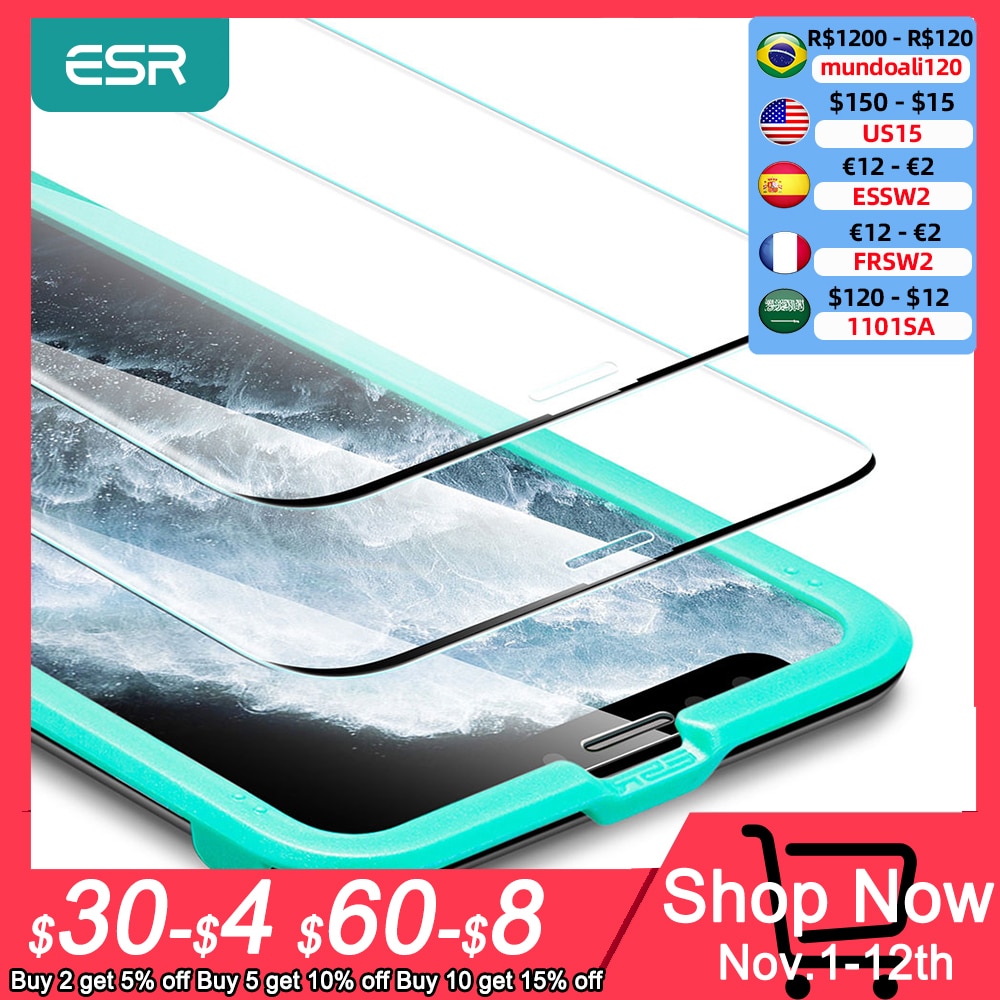 ESR for iphone 13 Pro Max iPhone SE 2020 Glass Screen Protector HD Tempered Flim for iPhone 11 12 13 Glass SE3 2022 XR X XS Mini
