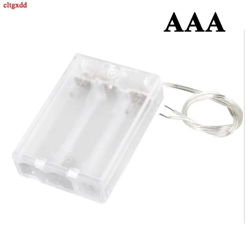 cltgxdd 1piece 2X 3X AAA Battery Holder Box Case With Switch New 3A Battery Holder Box Case With Switch Transparent