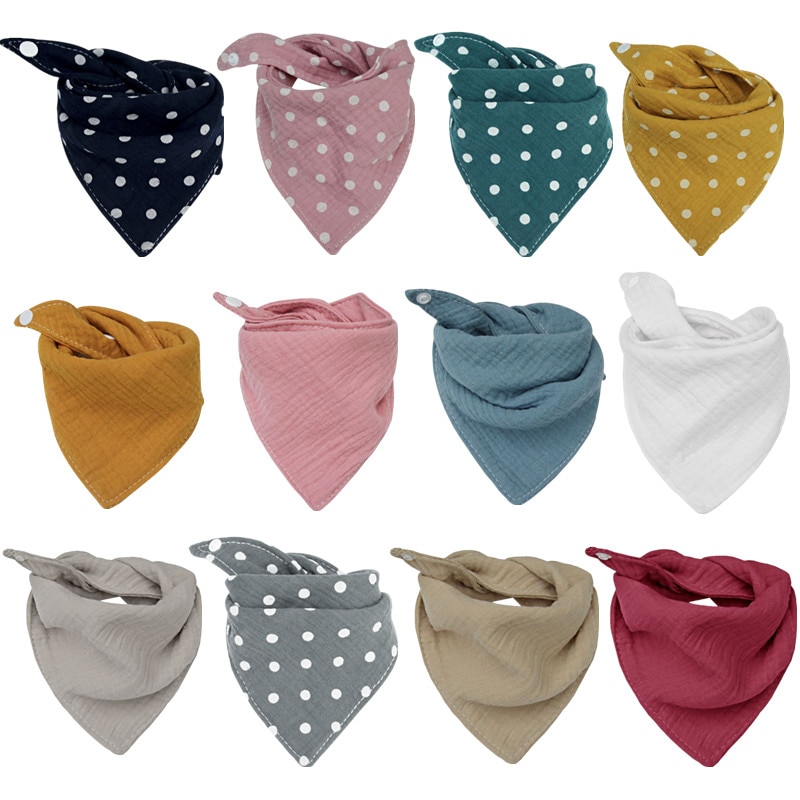 Cotton Infant Baby Bib Newborn Dot Triangle Scarf Feeding Saliva Towel Bandana Burp Cloth Baby Boy Girl Shower Gifts