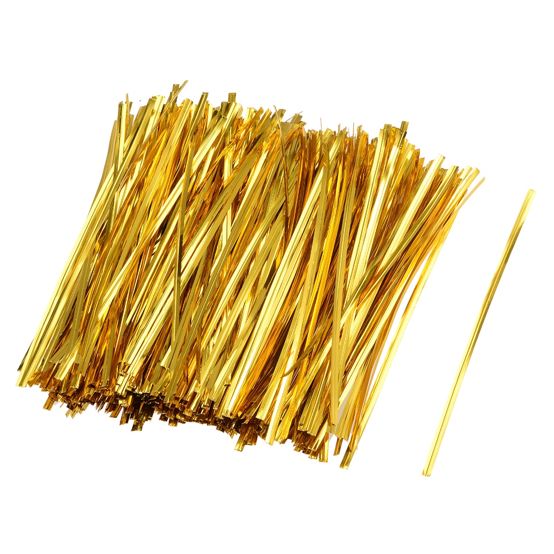 uxcell 500pcs Long Strong Twist Ties 4 Inches Quality Plastic Closure Tie Golden For Home, Business, Institutions