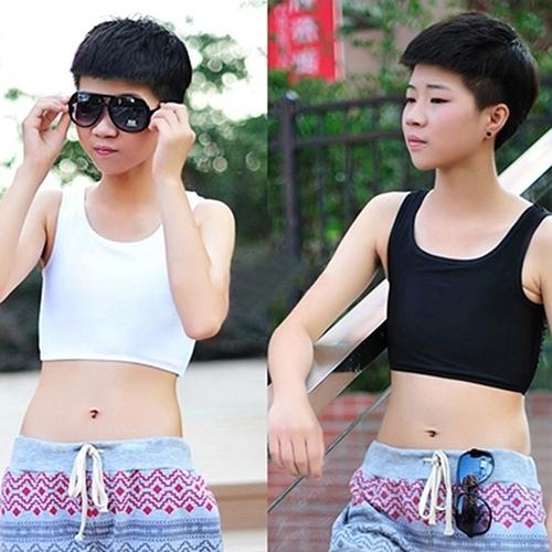 Girl's Casual Breathable Buckle Short Chest Breast Binder Corset Undershirt Vest Seamless Underwear Brassiere Strapless Cro