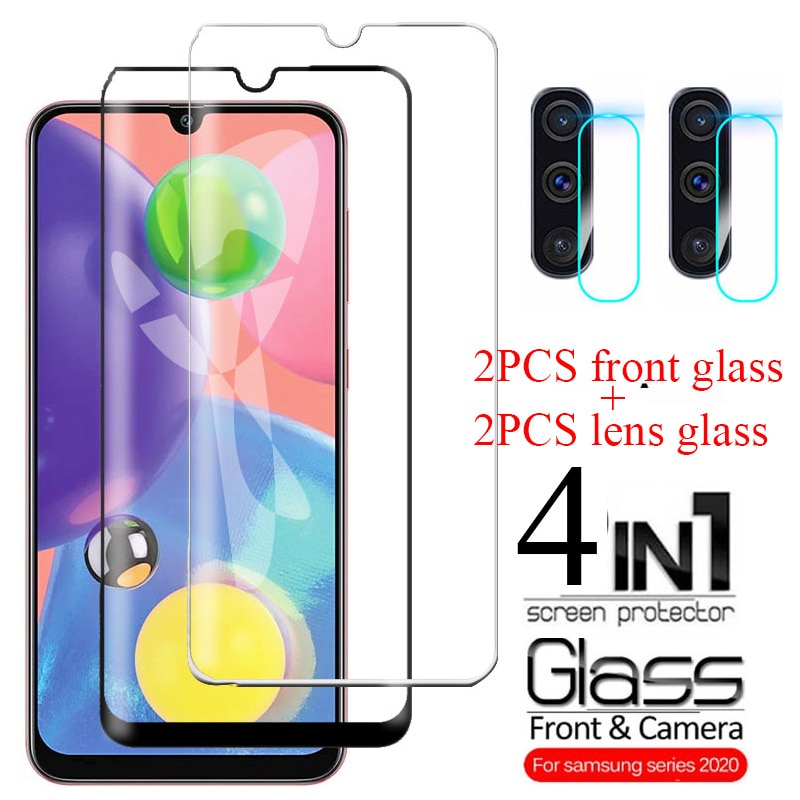 4 In 1 Tempered Glass for Samsung Galaxy A30s A70S A20S A 10S A50s A20e Screen Protector Camera Lens A20 A30 A40 A50 A70 S Film