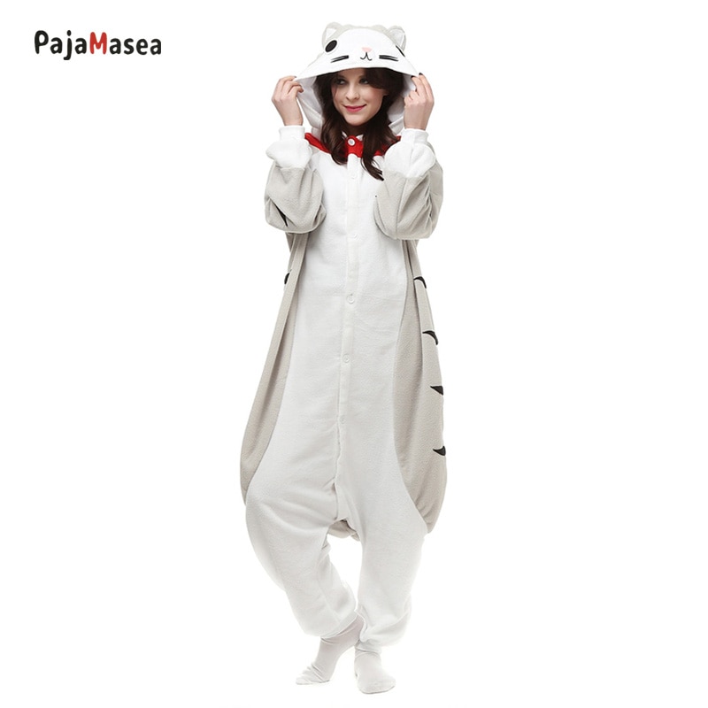 Unisex Onesie Pijamas Cheese Cat Pajamas Cartoon Pyjamas Adult Kigurumi Women Men Animal Cosplay Halloween One-Piece Costume