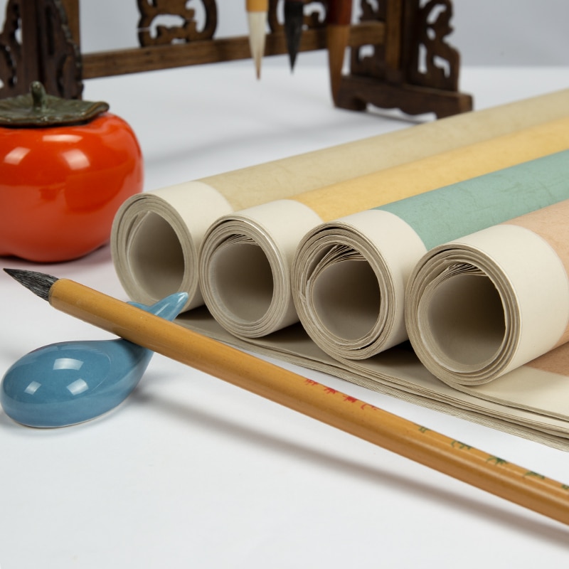 Chinese Calligraphy Papers Half-Ripe Xuan Paper Creative Rice Paper Batik Calligraphy Competition Rijstpapier 34*69cm 10sheets