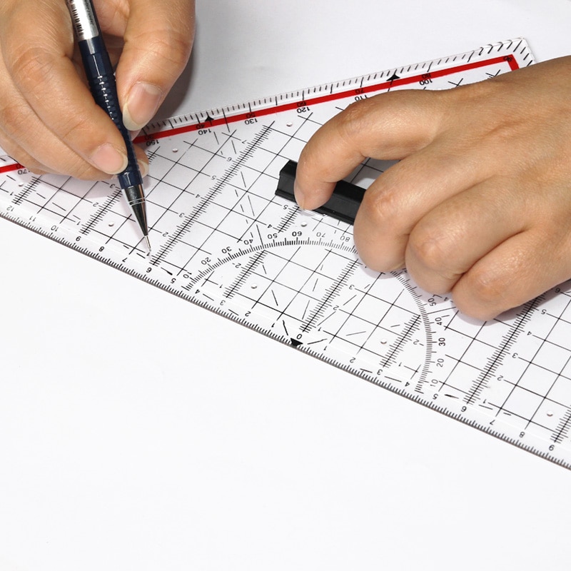 Isosceles triangle 20CM hand-drawn triangle board 30CM professional special ruler protractor Woodworking interior drawing design