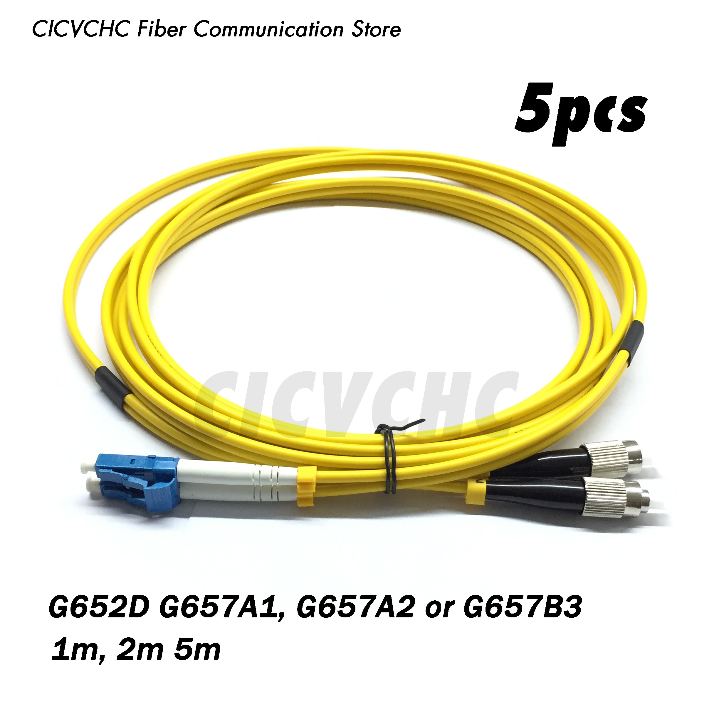 5pcs Zipcord cable with Duplex FC/UPC -LC/UPC with clip-SM 3.0mm Cable- 1m, 2m or 5m/ Optical fiber Patchcord Jumper