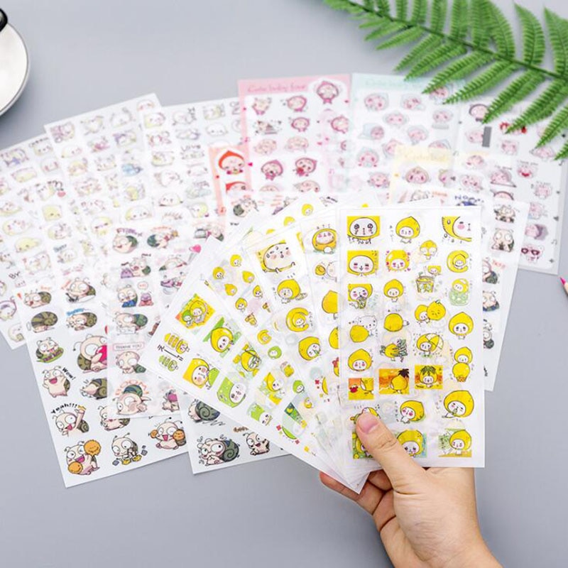 6 Sheets / Pack Japanese Creative Lemon Cat Snail Cute Sticker DIY Decoration Diary Scrapbook Label Children Stationery Gift