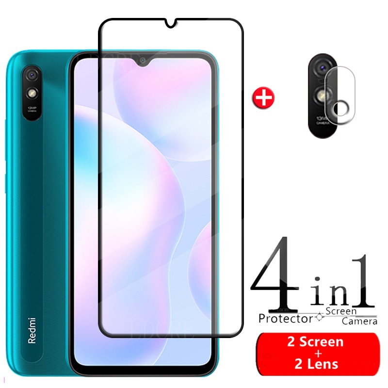 4-in-1 For Xiaomi Redmi 9A Glass For Redmi 9A Tempered Glass Screen Protector For Redmi Note 9 S 8 Pro Redmi 8 9 A C Lens Glass