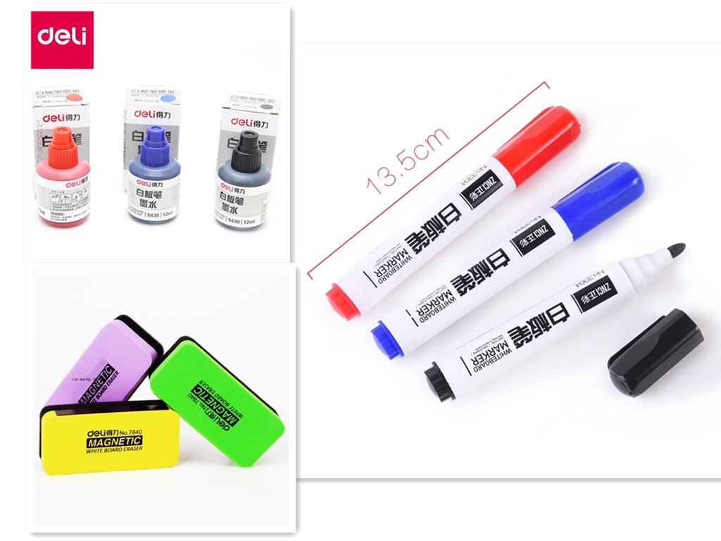 1 pcs erasable whiteboard pen / whiteboard pen ink / adsorbable eraser, suit, school, office supplies