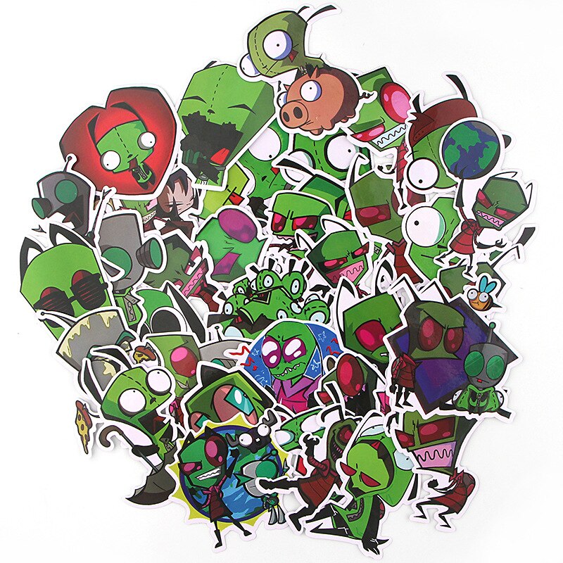 38Pcs/Set Alien Graffiti Stickers Cartoon Stickers Gifts Toys for Children DIY Skateboard Laptop Car Phone