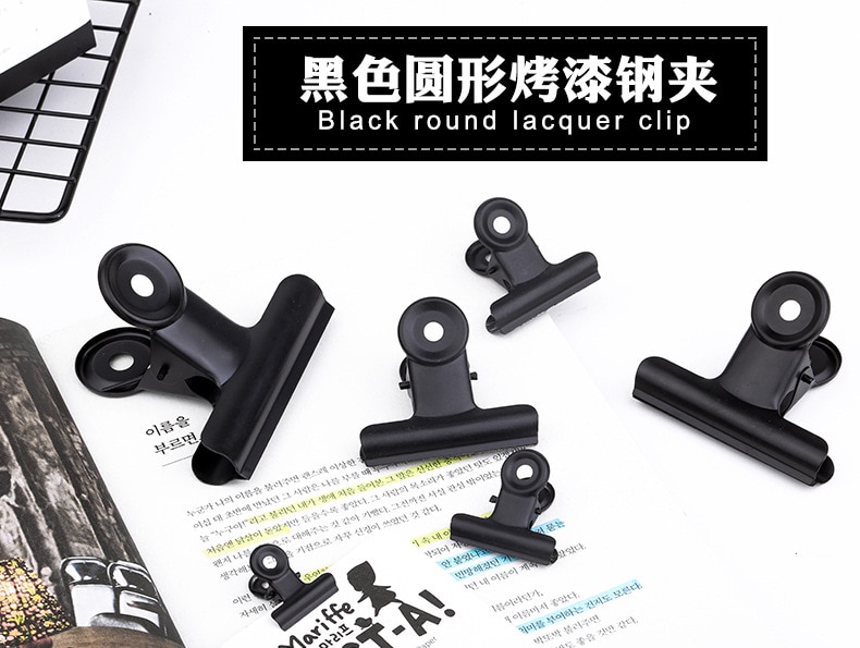 10 pieces of black white metal iron ticket folder stationery office supplies household fixed small folder sketch board clip