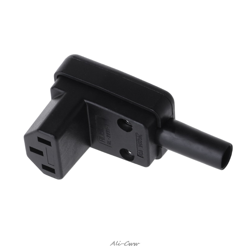 1pcs 90 Degree Angled IEC 320 C13 Female Plug AC 10A 250V Power Cord Cable Connector