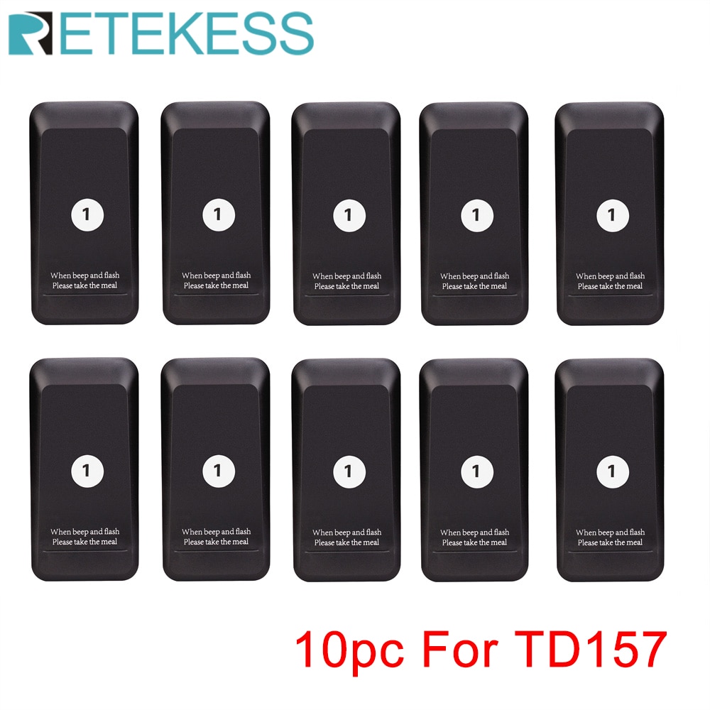 Retekess 10Pcs Coaster Pager Receivers For TD157 Restaurant Pager Wireless Calling System For Coffee Church Clinic Beauty Salon