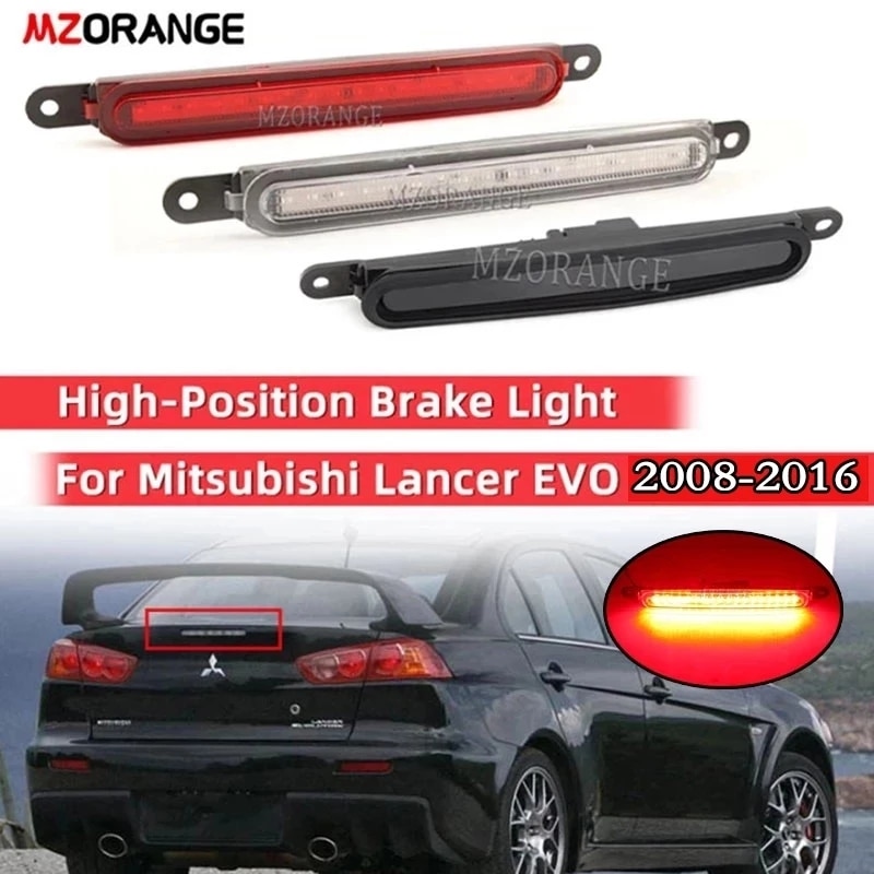 LED Third Brake Light For Mitsubishi Lancer EVO 2008-2016 Tail 3RD Brake Bumper Light High Mount Stop Lamp Rubber Ring Black Red