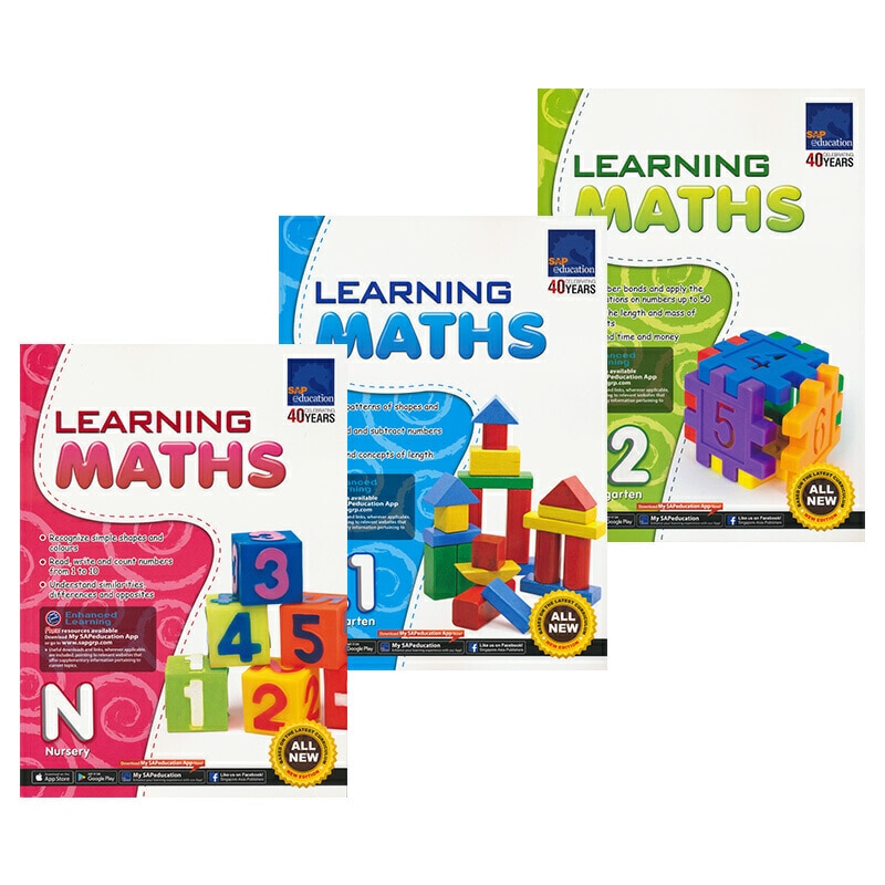 3 Books/Set Learning Maths Collection Book N-K2 Kindergarten English Math Problems Teaching Books