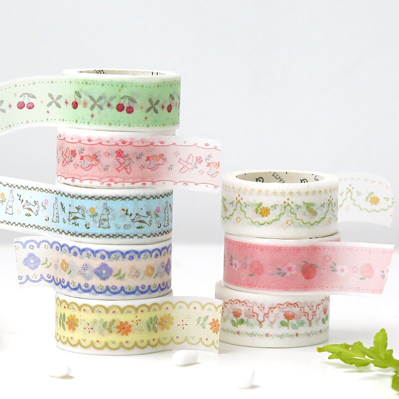 8pcs/lot brocade forest series cute fresh decorative paper masking washi tape