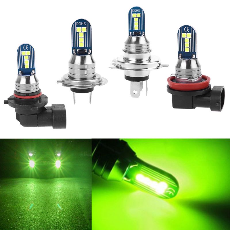 Mini Size H4 H7 H11 9006/HB4 Car LED Light Canbus Headlight Bulbs Car Fog Lamp 15W 1000LM Lemon Green