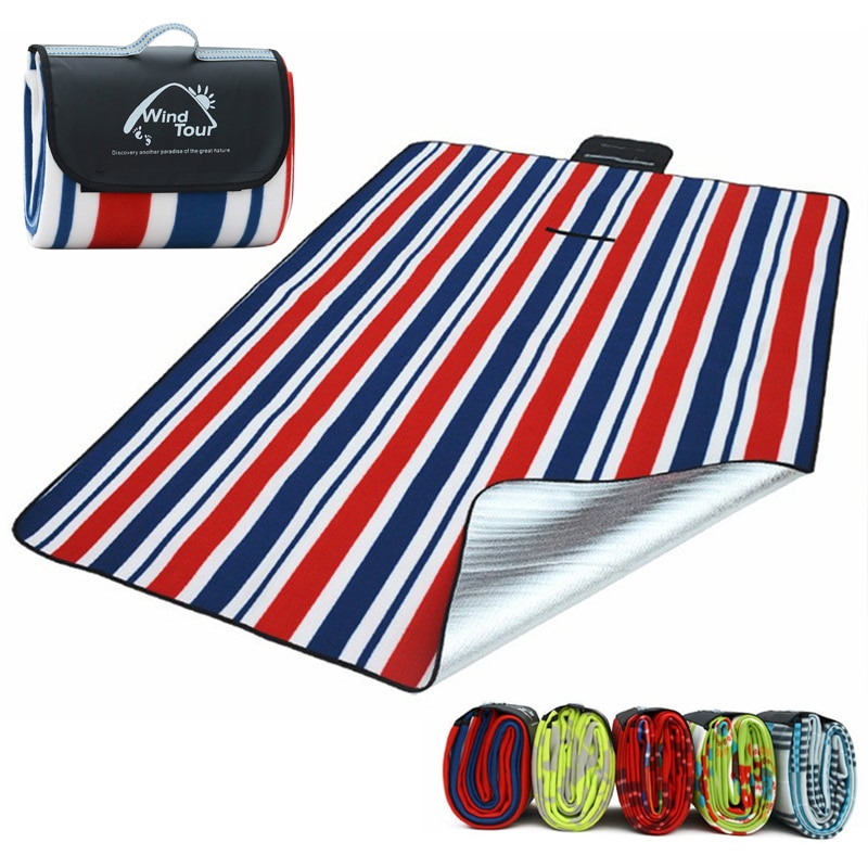 Outdoor 1.5x2m Waterproof Foldable Picnic Mat Outdoor Camping Beach Moisture-Proof Suede Blanket Portable Camping Mat