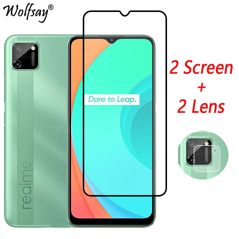 Full Cover Tempered Glass For Realme C11 2021 Screen Protector Realme C11 C21 C25S C33 C30 10 Camera Glass For Realme C11 Glass