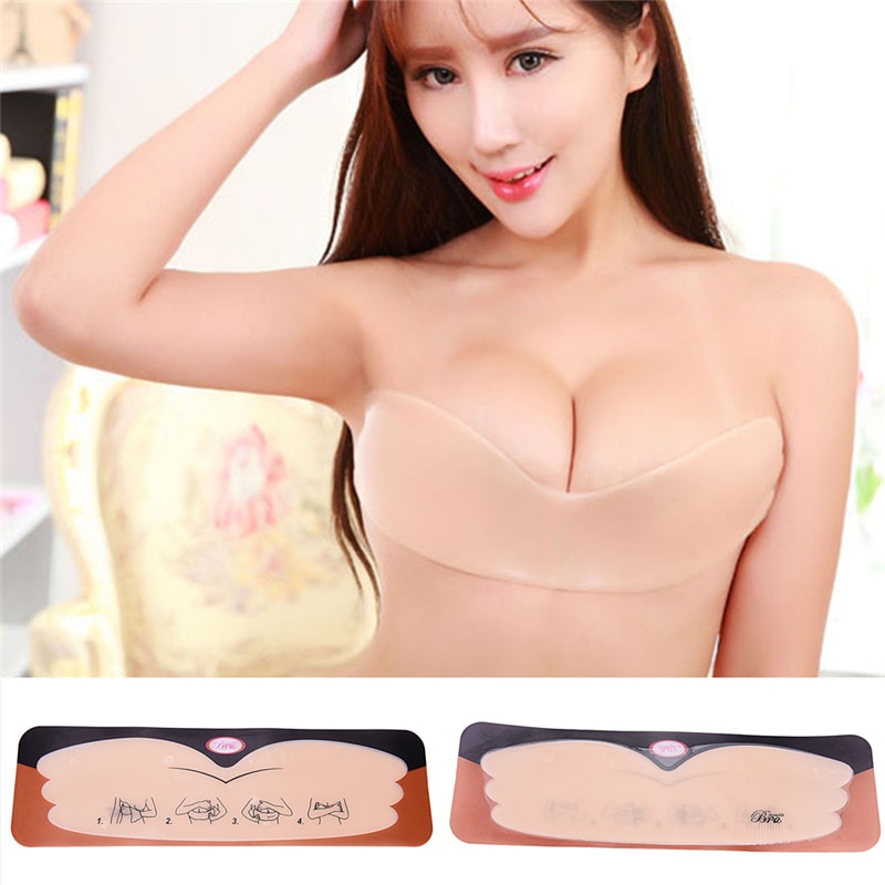 Sexy Women Silicone Bra Adhesive Invisible Bra Push Up Bra Strapless Backless Wing Bralette Stick Gel Wedding Dress