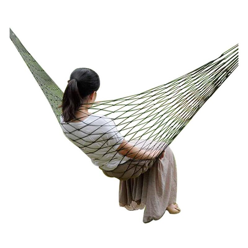 240x80cm 94.4"x31.5" Nylon Nets Single Hammock With Straps Light Simple Hammock Easily Portable Indoor Outdoor Use
