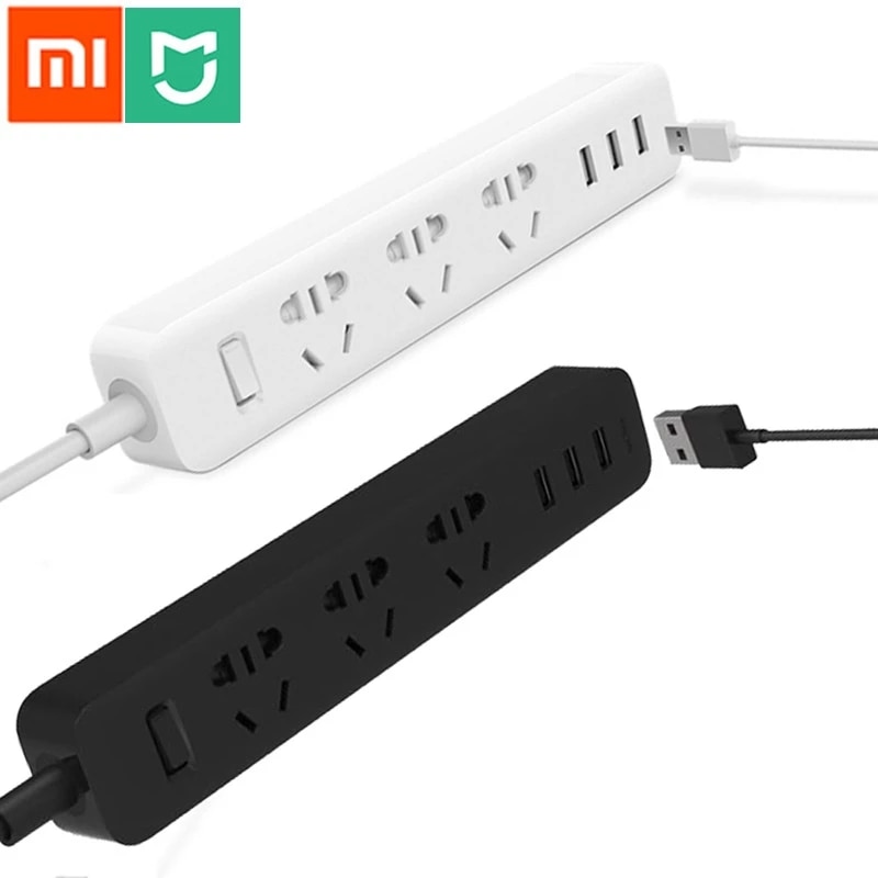 In Stock Xiaomi Mi Home Power Strip Electrical Socket 3/5 Ports 3 USB Outlet Plug