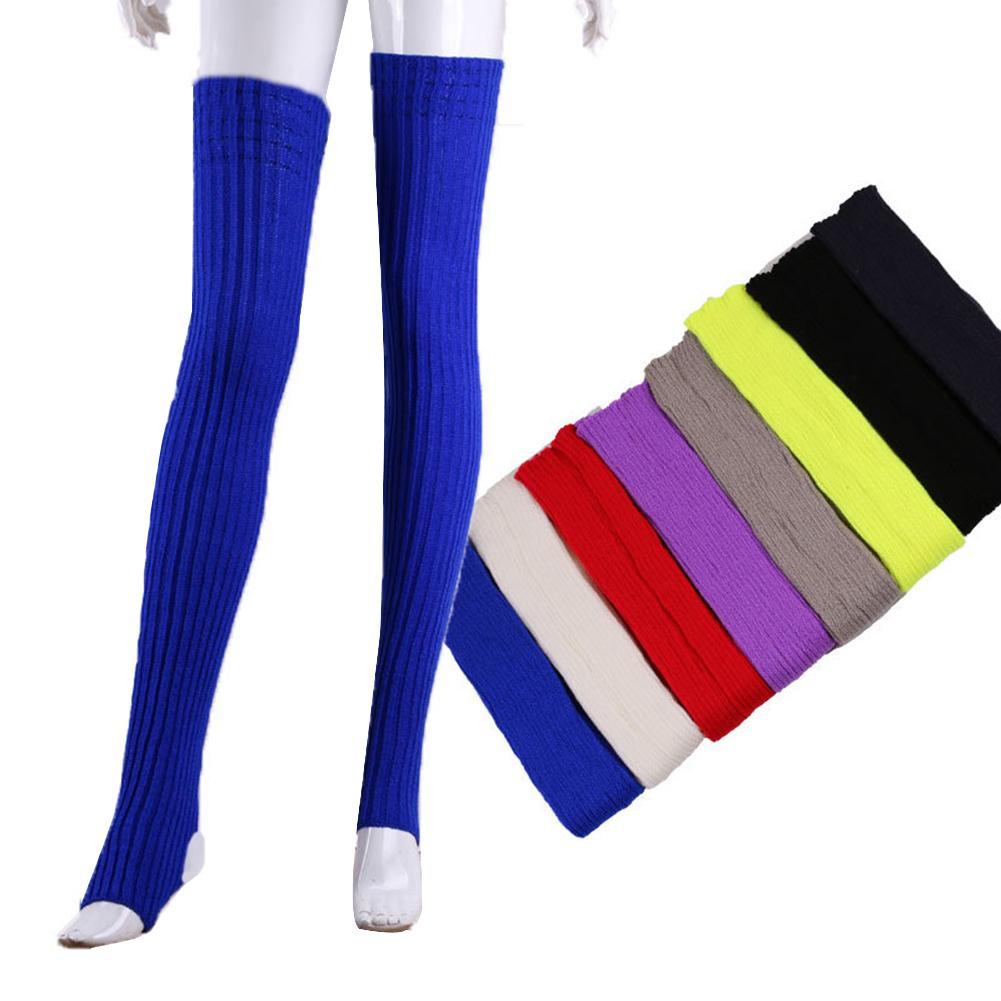Women Elastic Stockings red black Color Warm Thigh High Knitted Long Over Knee Stockings winter Women's Long Over Knee Stoc