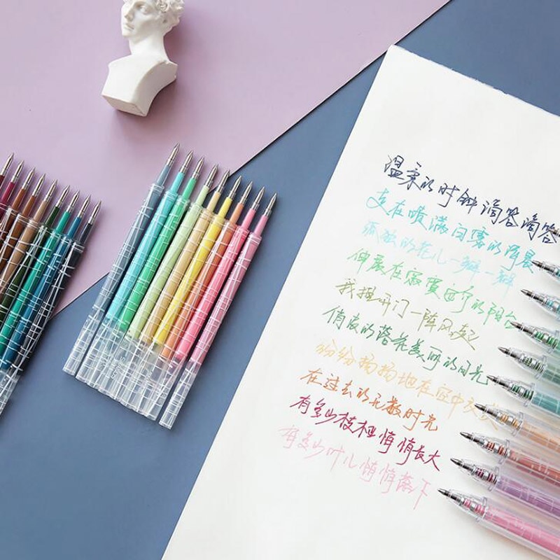 9 Colors Morandi Series Gel Pen INK REFILLS 0.55mm Colored Pen Refills Children Painting Graffiti stationary office supplies