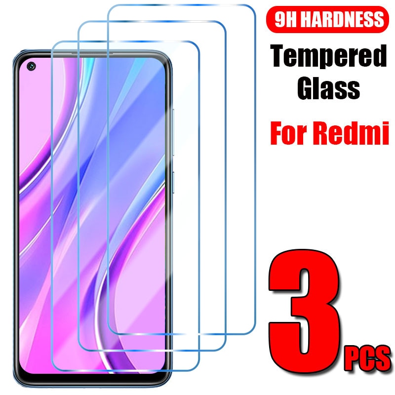 3Pcs Screen Glass For Redmi Note 10 Pro Max 10S 9 Pro 5G 4G 9S 8 8T 7 Tempered Glass For Redmi 9 9C 8 7 6 5A 5 Plus 4A 4X