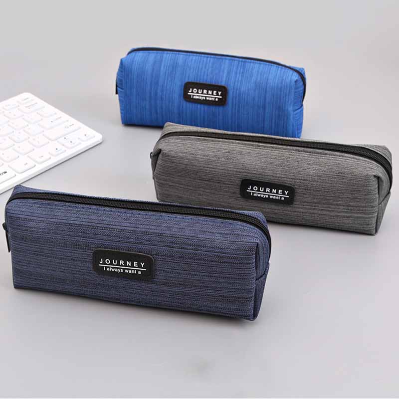 Simple Oxford cloth pencil case student portable horizontal pattern pencil case storage stationery pencil case stationery bag
