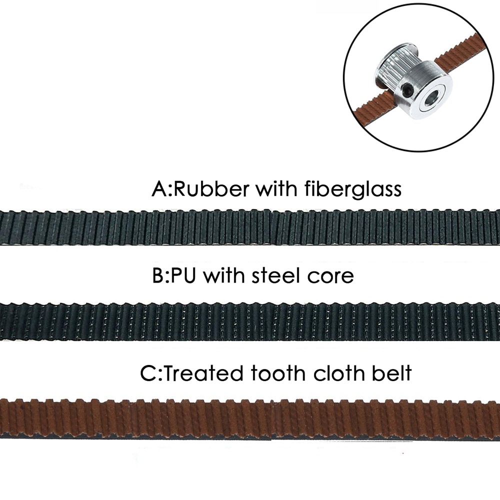 5M 2GT open timing Belt 6mm PU with Steel Core Rubber fiberglass timing belt GT2 6mm Belt Black Color for 3d printer